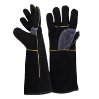 Xusx111 - Guantes Resistentes Al Calor Extremo Y Al Fuego Cuero Con Costura, Mitts Perfecto Para Chimenea, Estufa, Horno, Parrilla, Soldadura, Barbacoa, Soporte De Maceta, Manejo De Animales