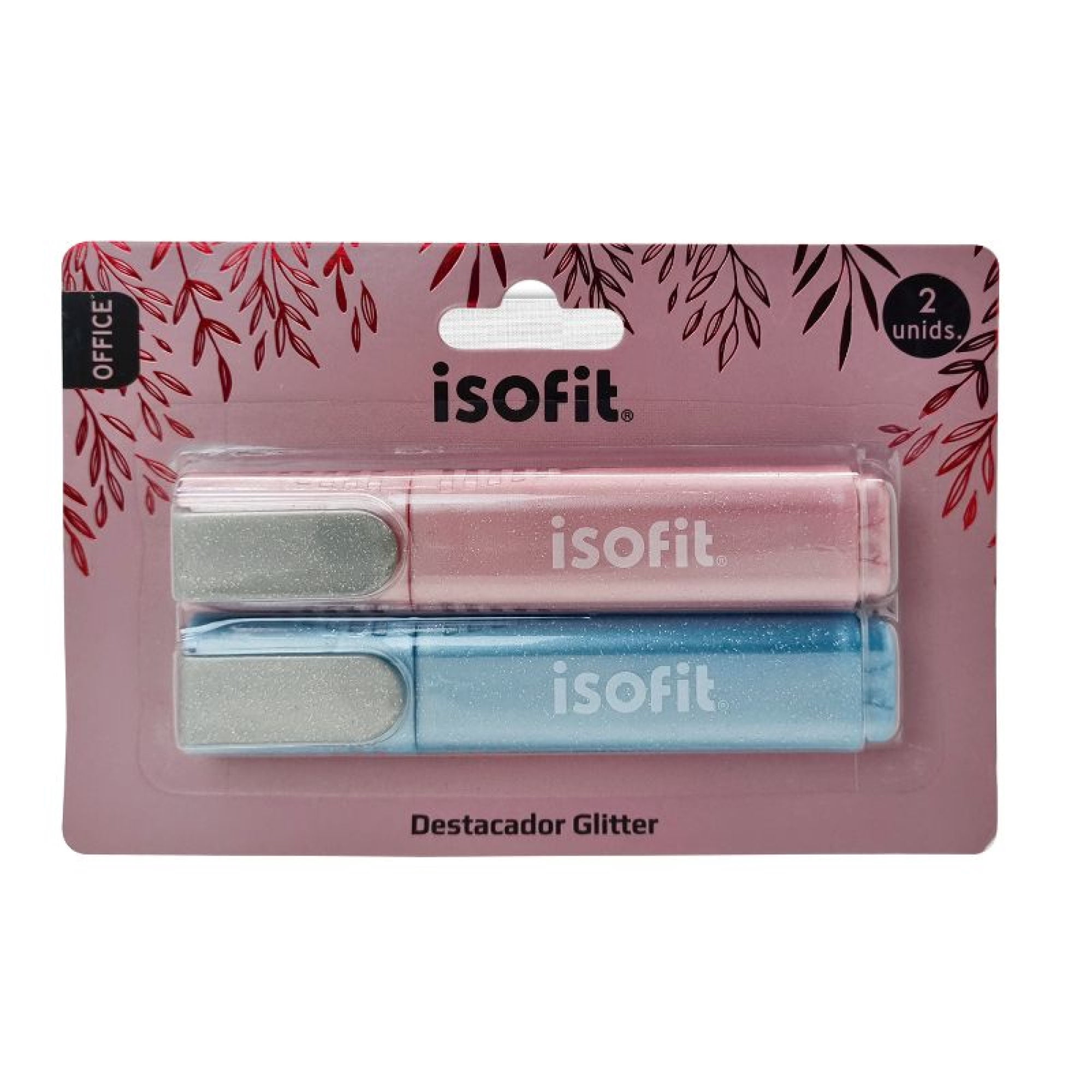Destacadores Glitter, 2 Un Isofit