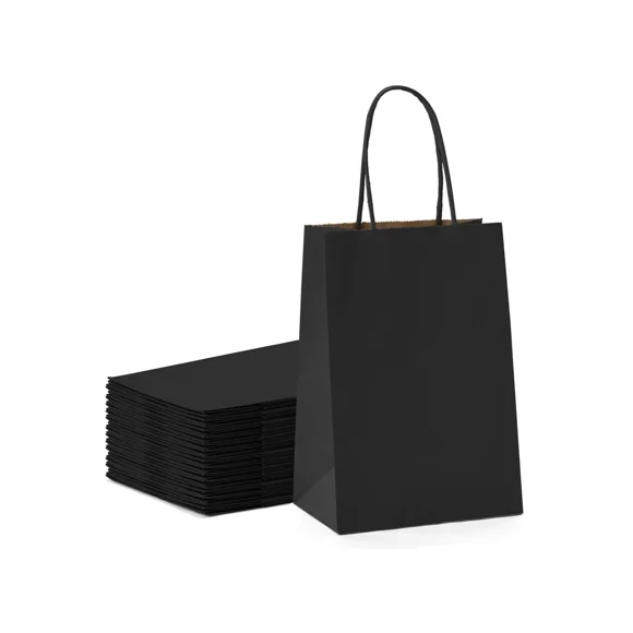 Bolsa Papel Kraft Para Cotillón Pack 12 Unidades Negro