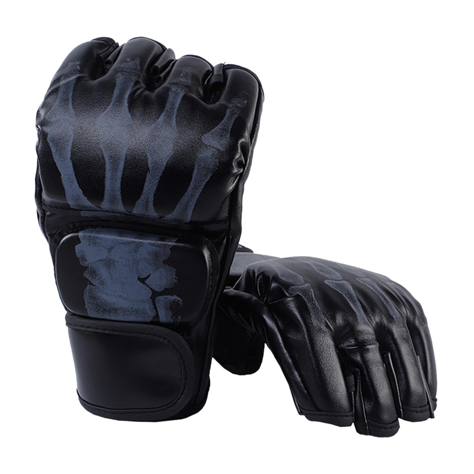 Ioensy - Guantes De Boxeo Equipo De Protección Transpirable Para Hombres Mujeres Saco De Boxeo Sparring Mano De Demonio Negro