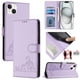thumbnail image 1 of Funda tipo cartera FOXDOCK para iPhone 15 Plus con soporte, ranuras, RFID, diseño de gato, 1 of 5