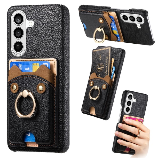 Funda FOXDOCK para Samsung Galaxy S26 Pro billetera, soporte ajustable y diseño seguro-negro