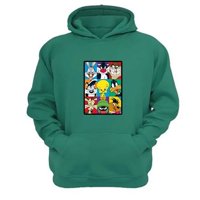 Genérico - Polerón Canguro Dibujos Animados Lt Verde Aguamarina Talla Xs Unisex