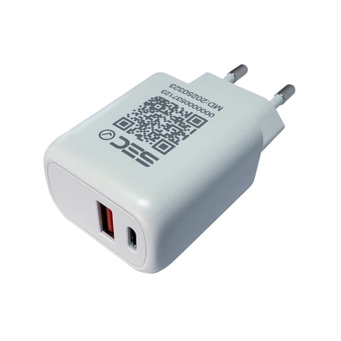 Tecmaster - Cargador De Pared 2 Puertos Qc - Usb-A Y Tipo C Pd 3.0 - 30W