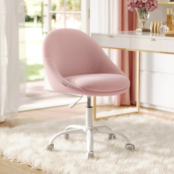 Silla VASAGLE UOBG020R93 Giratoria Ajustable en Rosa Teddy