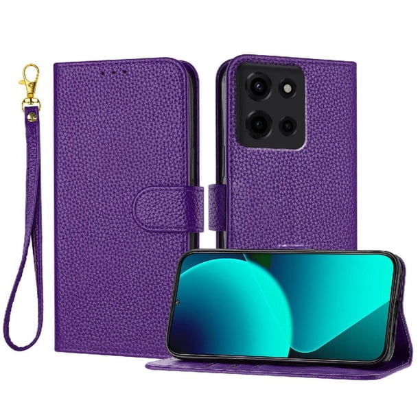 Funda Cartera para Motorola Moto G Stylus 5G 2025 Tarjetero Soporte Magnético y Correa Morado