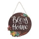thumbnail image 4 of Señal De Corona De Bienvenida Para Puerta Delantera, Letrero Colgante Rústico Redondo, Decoración Bless Our Home, 4 of 5