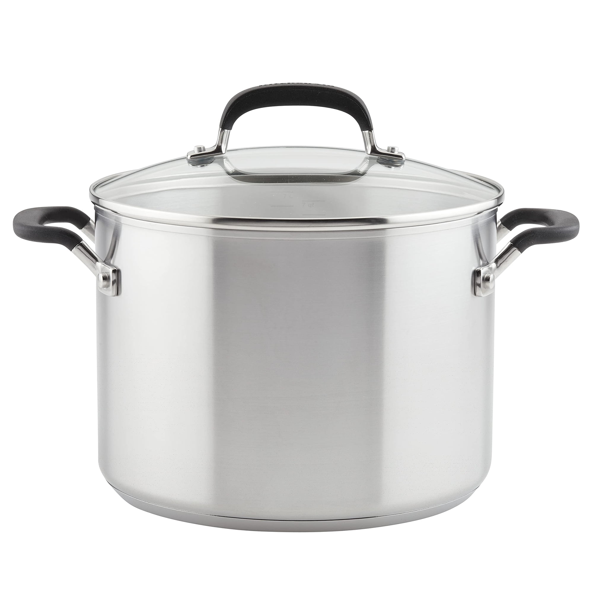 Olla Stockpot Kitchenaid De Acero Inoxidable De 8 Litros Con Tapa Y Marcas De Medición