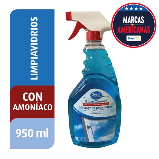 Limpia Vidrios Con Amonio Líquido Botella 950 ml Great Value