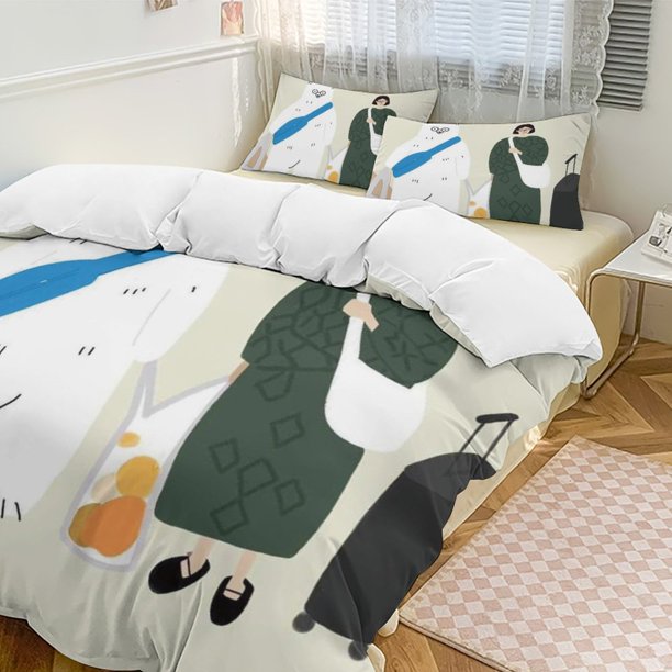Oil Painting Style 3-Piece Twin Bed Set - Includes 1 Single Comforter And 2 Pillowcases Bedding - Fade Resistant Microfiber - Oil Painting Style