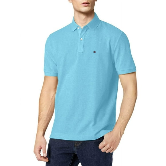 Polo Tommy Hilfiger de manga corta de algodón piqué azul