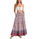 thumbnail image 2 of INSPIRE CHIC Faldas Boho para Mujer Estampado Floral Primavera Verano Cintura Elástica Casual Faldas Maxi XL Blanco Púrpura, 2 of 5