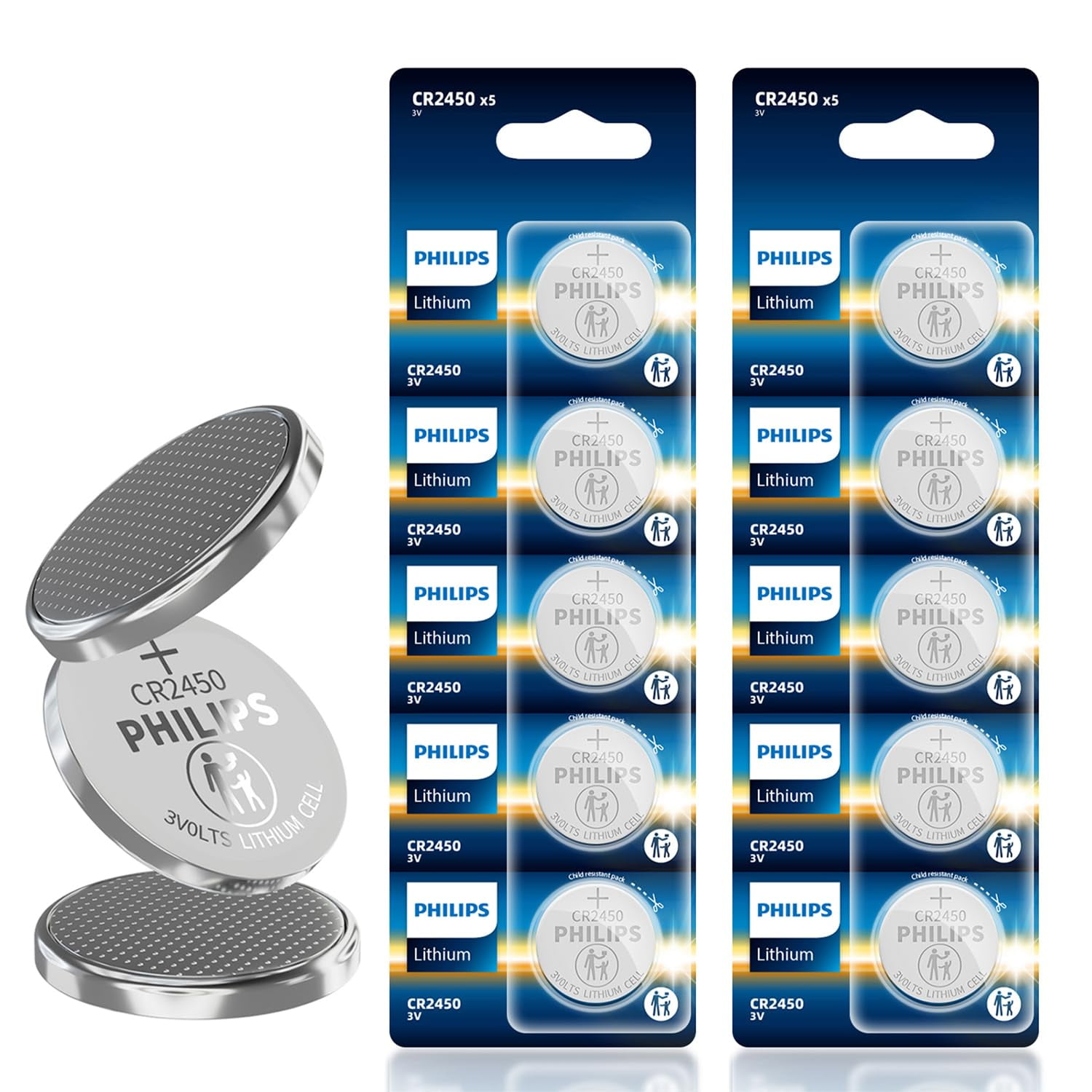 Batería Philips Cr2450 De Litio De 3 V, 620 Mah (paquete De 10)