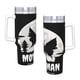 thumbnail image 4 of Hombre Polilla Vaso aislado de acero inoxidable con asa, diseño temático, regalo para familia, amigos y fans; incluye pajita y encaja en el portavasos estándar, 40 oz, 4 of 6