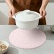 thumbnail image 4 of Juego de 4 manteles individuales redondos tejidos para mesa de comedor interior y exterior, mantel de cocina, limpiar con un paño, rosa, 13x13 pulgadas, 4 of 5