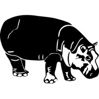 Rienda Libre Graphics - Decomural Hippo Safari Animals Ws-32898