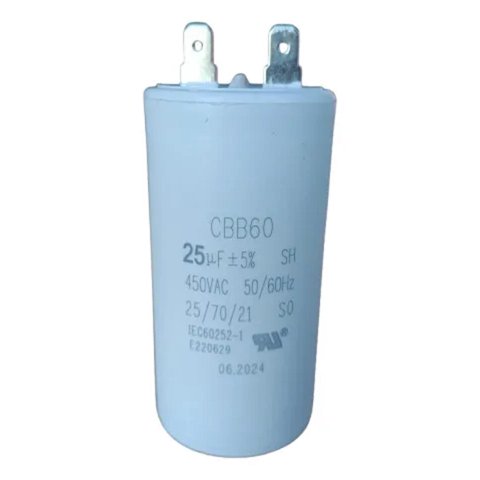 Genérica - Condensador Capacitor De Partida 25 Uf Con Terminal 450Vac