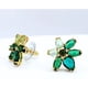 thumbnail image 4 of Aros Apegados, Flor Verde Estilo Cristal Austriaco Plata 925 Verde, 4 of 5