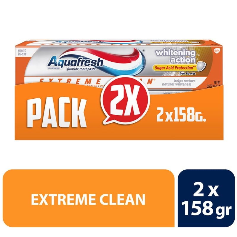 Pack Crema Dental Extra Clean Whitening 2x158g 1 Un Aquafresh