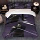 thumbnail image 1 of 3pcs Black Ninja Drawing Sword Instant North Sword Jianghu Theme Korean Style Ins Style Print Bedding Three-Piece Set Duvet Cover Pillowcase Set, 1 of 5