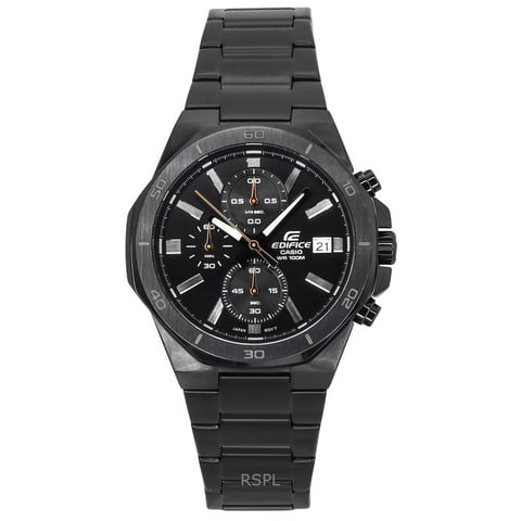 Reloj Casio Edifice Standard Analog Chronograph Stainless Steel Black Dial Quartz Efv-640Dc-1Av 100M Men'S Watch