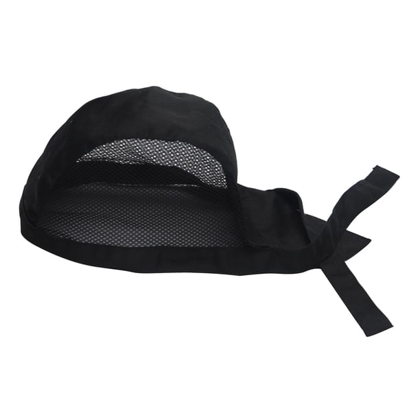 Gorro de Moda Transpirable para Hombres Y Mujeres, Diadema a Prueba de Pelo para Adultos, Sombreros de Camarero de Trabajo de Malla Ajustable , negro
