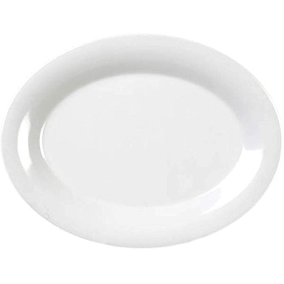 Platter Yanco Mile Stone MS-209WT ovalado, 24 unidades, melamina, color blanco