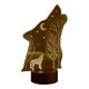 thumbnail image 2 of Lampara Ilusion 3D Lobo de 7 colores, Base touch, 2 of 6