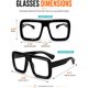 thumbnail image 3 of Giraffe Black Big Fake Glasses Square Nerd Glasses For Men, 3 of 3