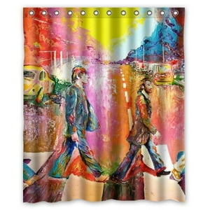 Pinghai - Cortina De Ducha De The Beatles Abbey Road, Juego De Cortinas De Baño Con Ganchos, Tamaño 60 X 72 Pulgadas