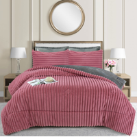 Tecnocasa - Cobertor Con Chiporro Texturizado Lineal 2 Plazas Color Rosa Palo