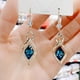 thumbnail image 2 of Classic Elegant Crystal Drop Dangle Earrings 925 Silver Plated Wedding Jewelry Gift, 2 of 2