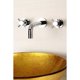 thumbnail image 2 of Grifo Kingston Brass Concord de montaje en pared, 2 manijas, latón antiguo, 2 of 9