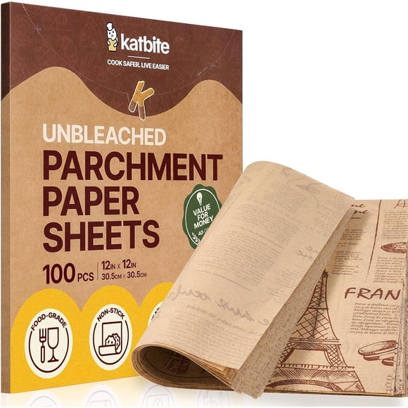 Katbite 12 x 12 pulgadas, papel para envolver sándwiches, 100 unidades