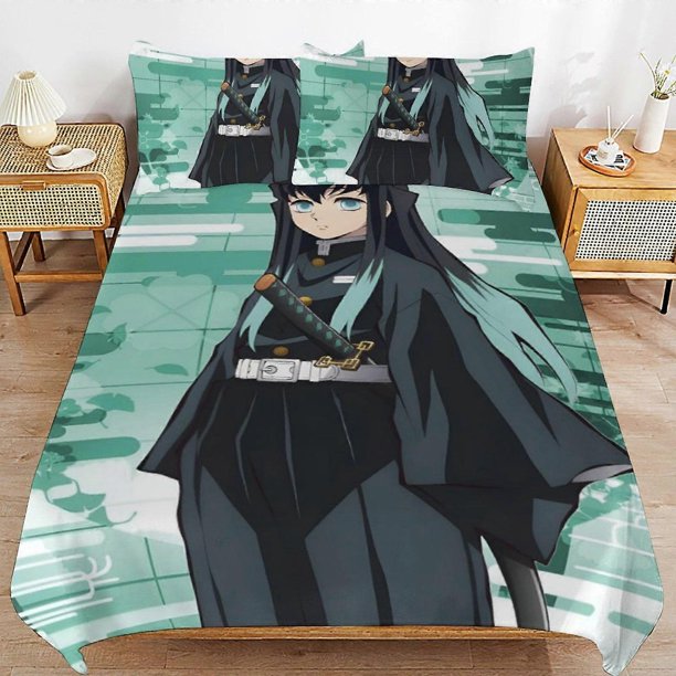 Muichiro Tokito Bed Duvet Cover Microfiber Bedding Se3D Printed Lightweight3 Piece Comforter Se,ams for Kids