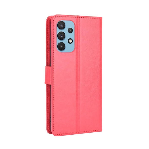 Funda tipo libro para Samsung Galaxy A32 4G, cartera todo‑en‑uno, funda multifuncional con tarjetero y correa de muñeca desmontable