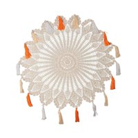 Magideal - Tapete De Ganchillo Hecho A Mano, Mantel Redondo, Decoración De Pared, Tapiz Colgante De Pared De Macramé De 31,5 ""Para Dormitorio, Inauguración De La