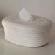 thumbnail image 1 of 1pc Oval Cotton Rope Tissue Box - Small Storage Basket for Bedroom, Living Room, and Office - 8.27 x 6.5 x 4.14 inches, 1 of 5