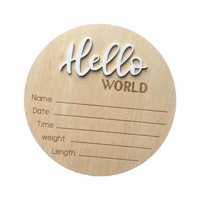 Magideal - Anuncio De Recién Nacido Firma Nacer Nombre De Bebé Plaques Decoración De Guardería Shower Remato De Madera Hello World Para La Decoración De La Blanco
