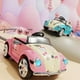 thumbnail image 2 of Auto a batería Beetle para Niños con música y luces rosa, 2 of 12