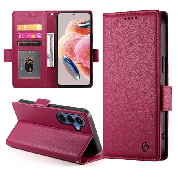 Funda Cartera Magnética con Tarjetas y Soporte para Samsung Galaxy S26 Plus Rojo
