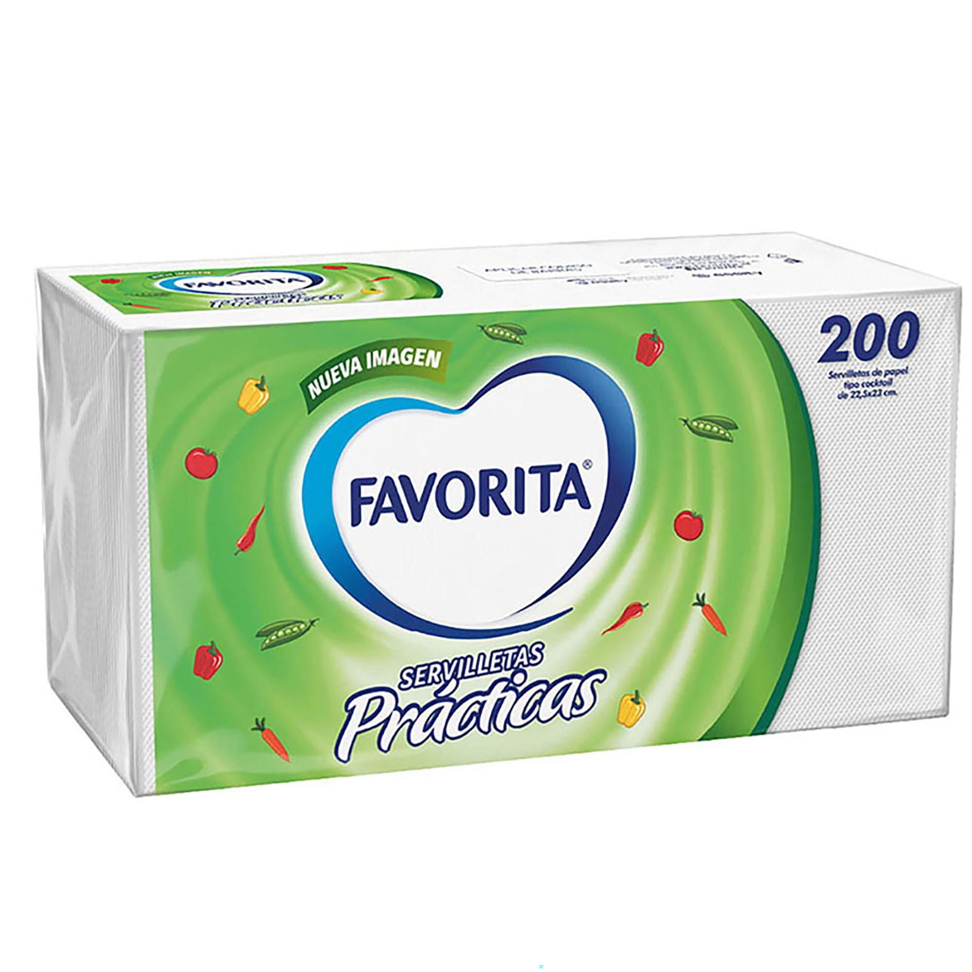 Servilletas Cóctel 23x23cm 200 Un Favorita