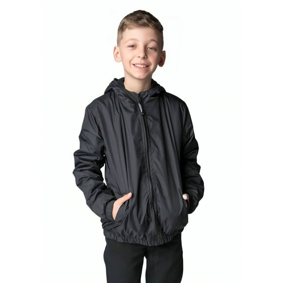 Chaqueta Cortaviento Impermeable Unisex Para Niños Con Polar