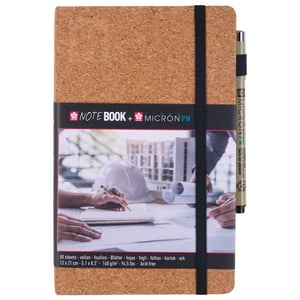 Sakura - Sketchbook Hoja Blanca 21X13Cm Corcho + Pigma Micron Pn