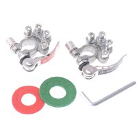 Magideal - Juego De Abrazaderas De Terminal Genéricas Piezas De Repuesto Accesorio Premium Conector De Terminal Abrazaderas De Conector De Poste Para Au , Blanco