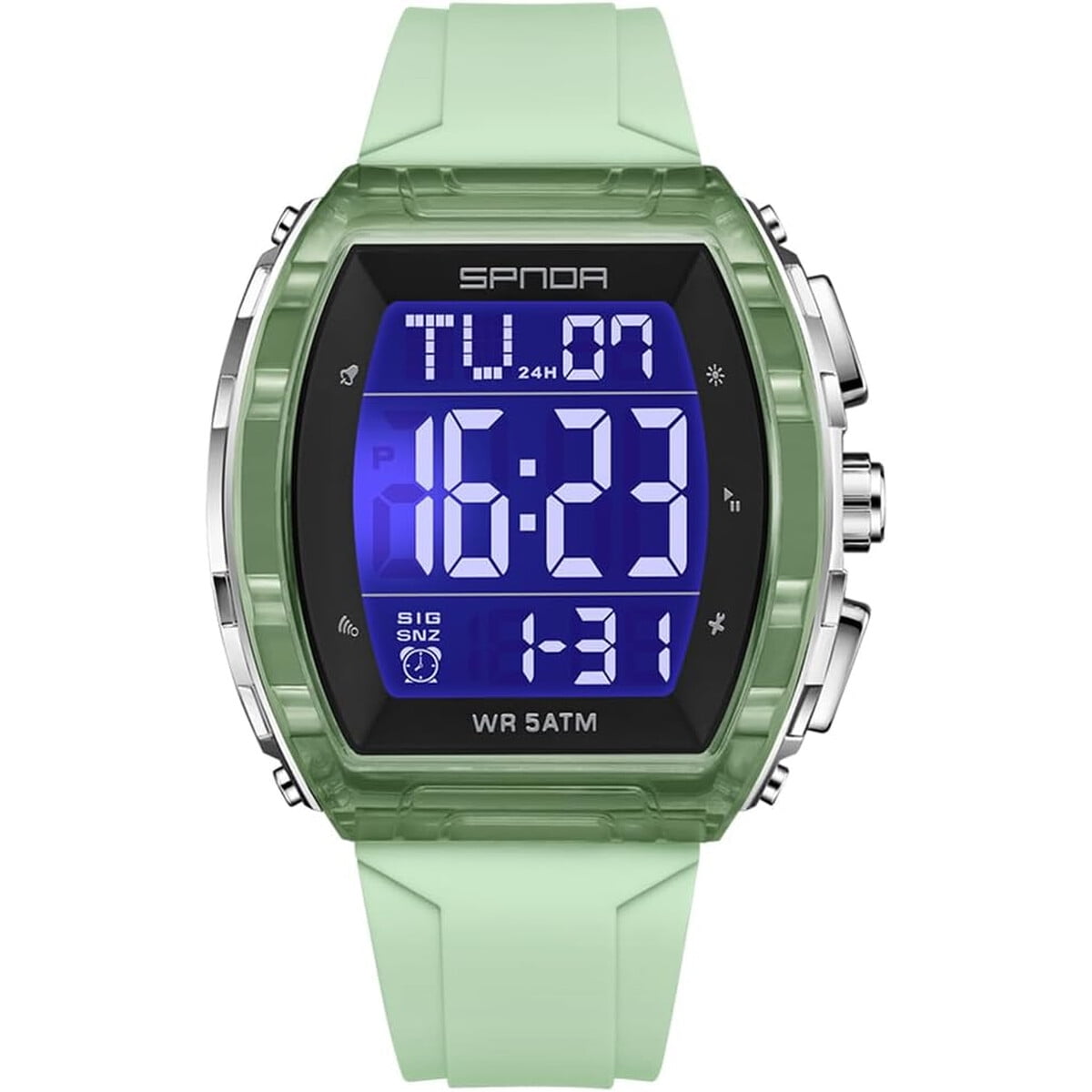 Reloj Digital Pasoy Tonneau Dual Time 5atm Led Unisex