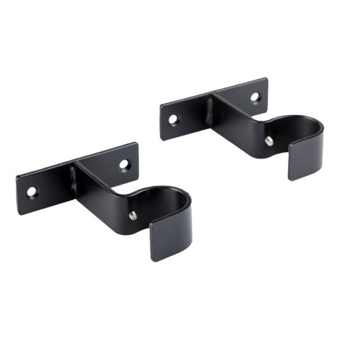 Metalhsa - Pack 2 Unidades Soporte Simple Muro De Metal Negro 28 Mm
