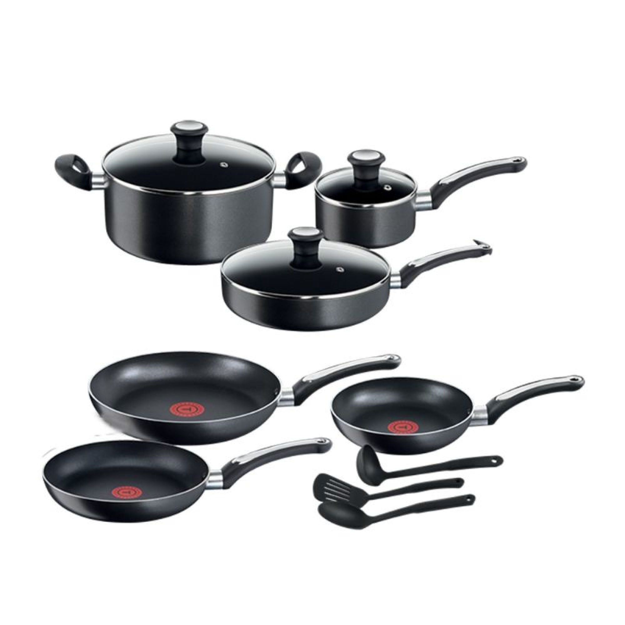 Batería de Cocina Antiadherente 12 Piezas B182Sc84 Negro