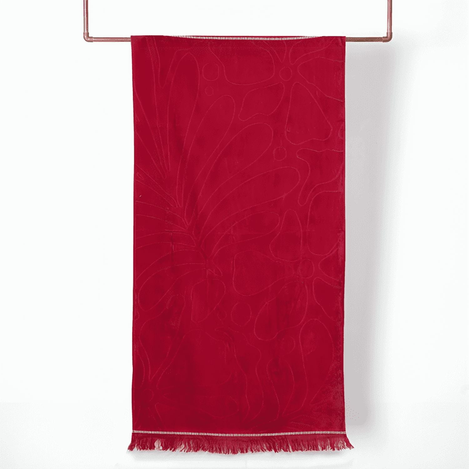 Toalla De Playa 3d 80×160 Cm. Algodón Jacquard/ Flores Fucsia – Mashini