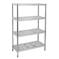 Prochef - Estante 4 Bandejas Perforadas 90X50X155 Cm. Acero Inox